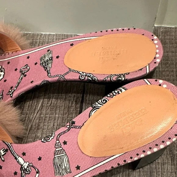 Limited addition hard to find Hermes Pink Fur Slide Mules - Picture 4 of 10